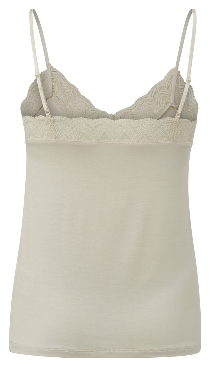 Camisole col V à dentelle beige - Yaya