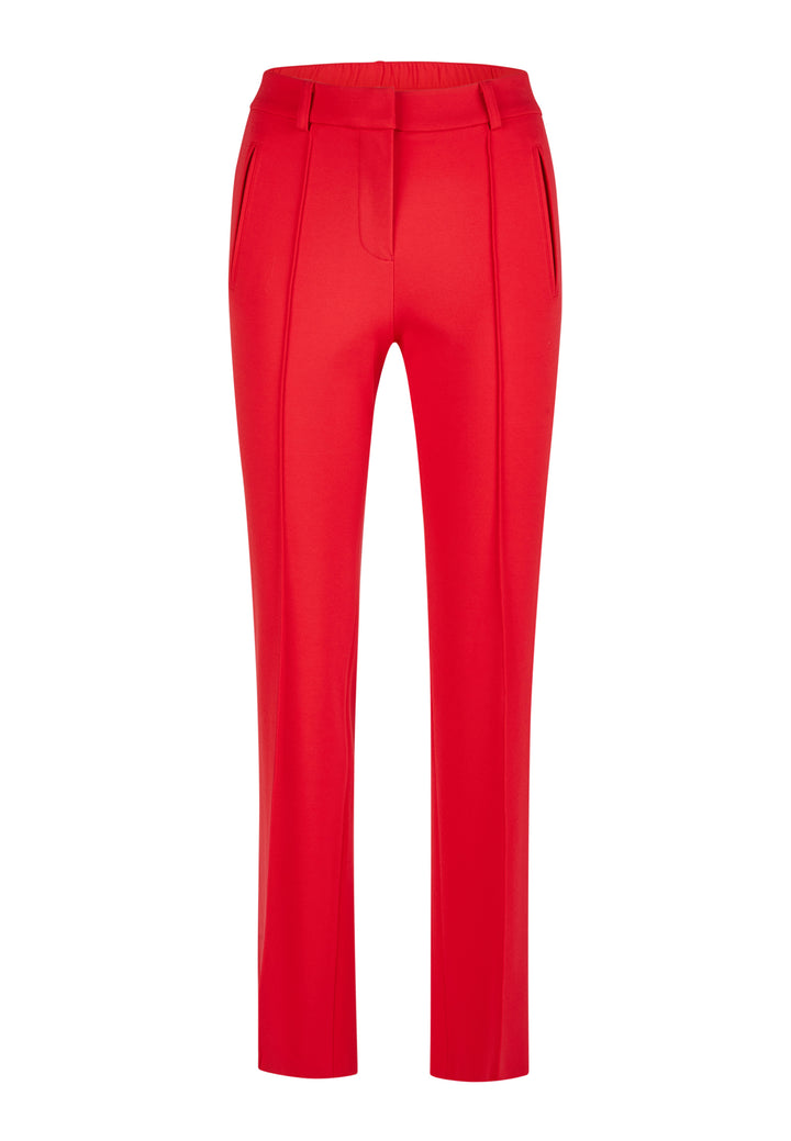 Pantalon droit extensible rouge