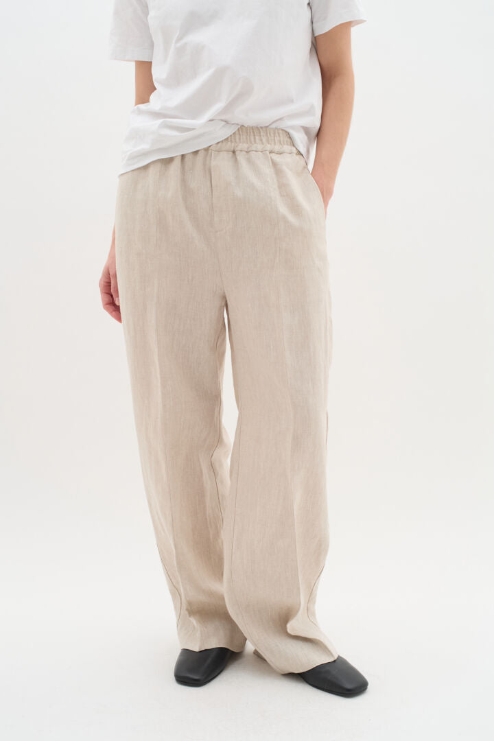 Pantalon taille élastique en lin