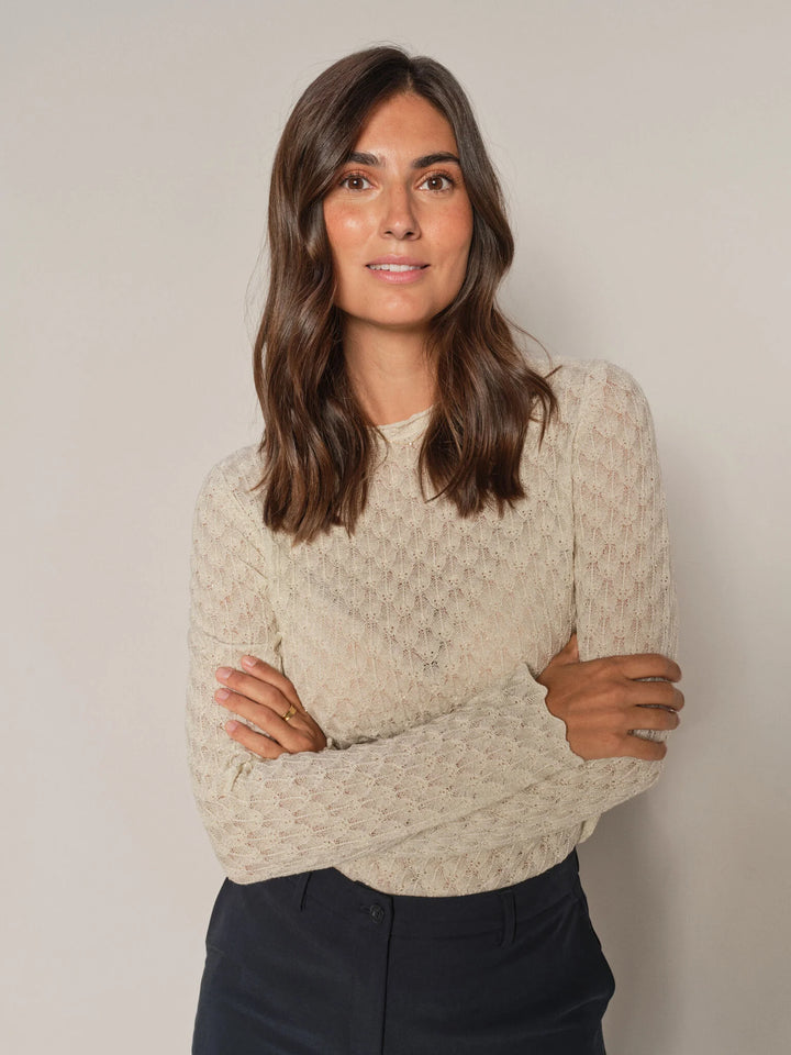 Pull laine avec motif festonné et lurex Thaz Relena