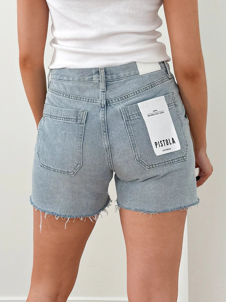 Short taille haute en jeans Noah