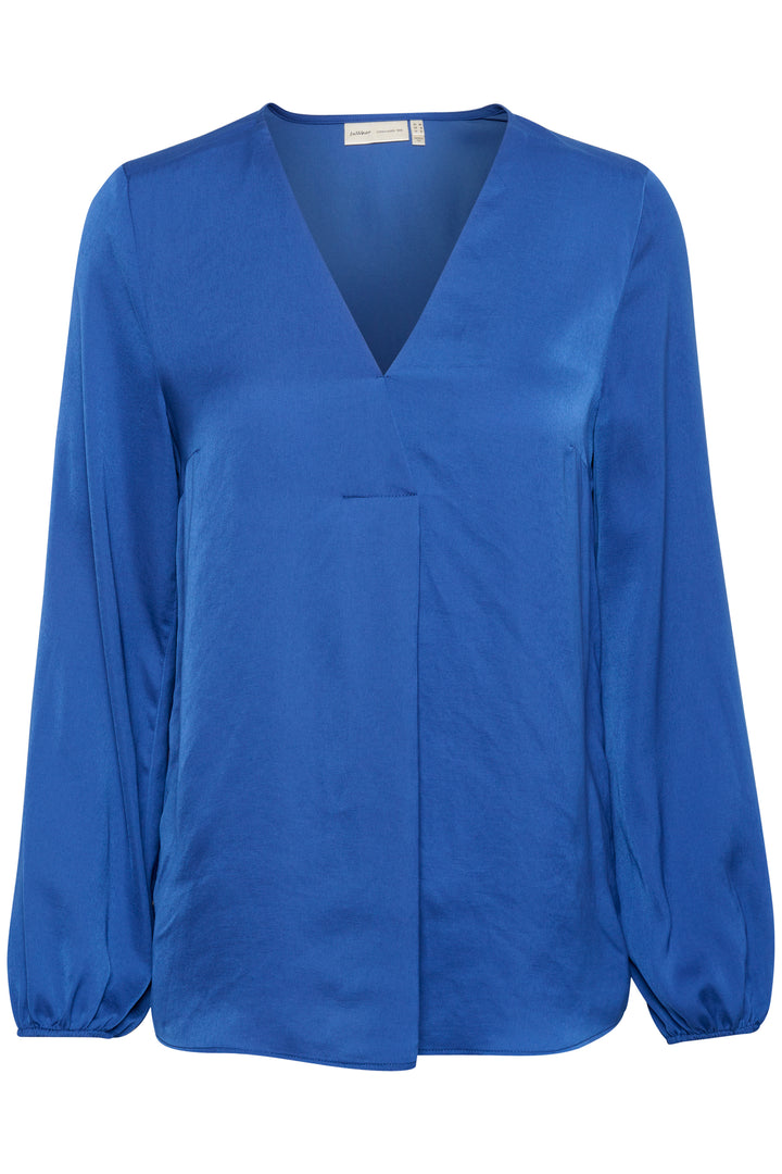 Blouse légère col V Rinda - Bleu cobalt