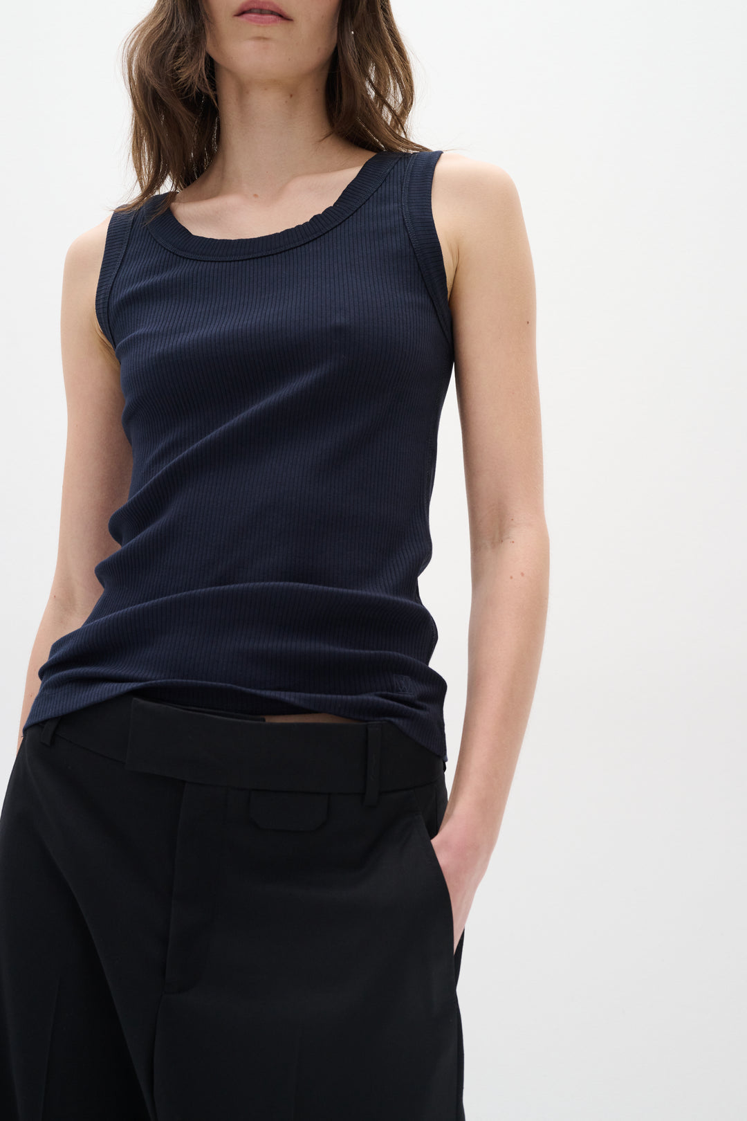 Camisole côtelée col rond Dagna