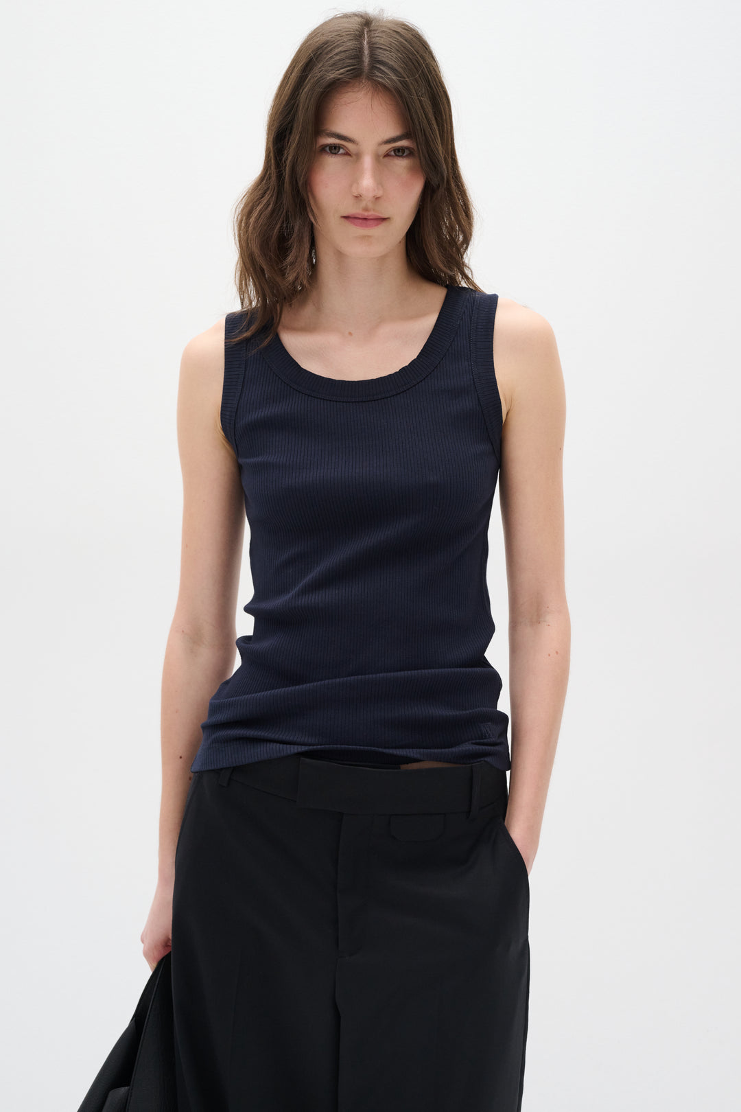 Camisole côtelée col rond Dagna