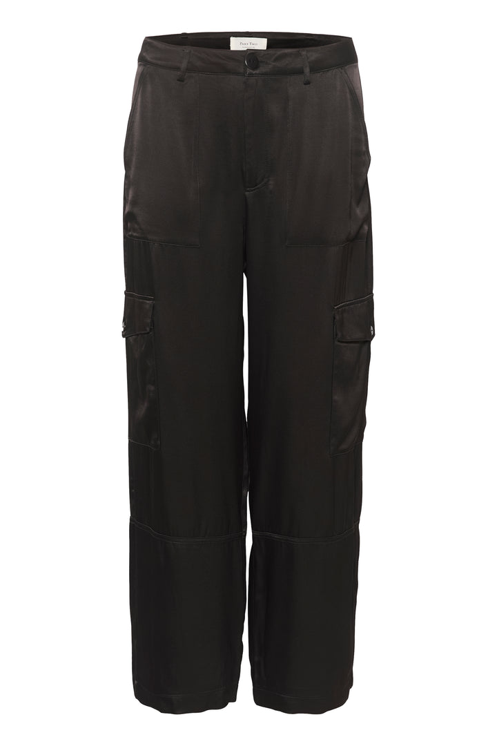 Pantalon satin ample cargo