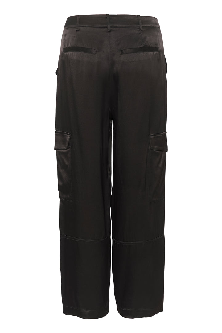 Pantalon satin ample cargo