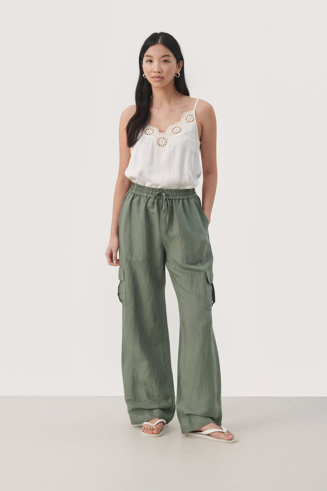 Pantalon style cargo taille élastique Grazia