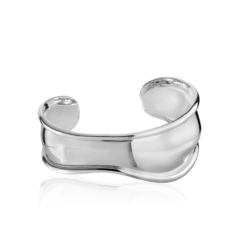 Bracelet coffre forme courbée  - argent