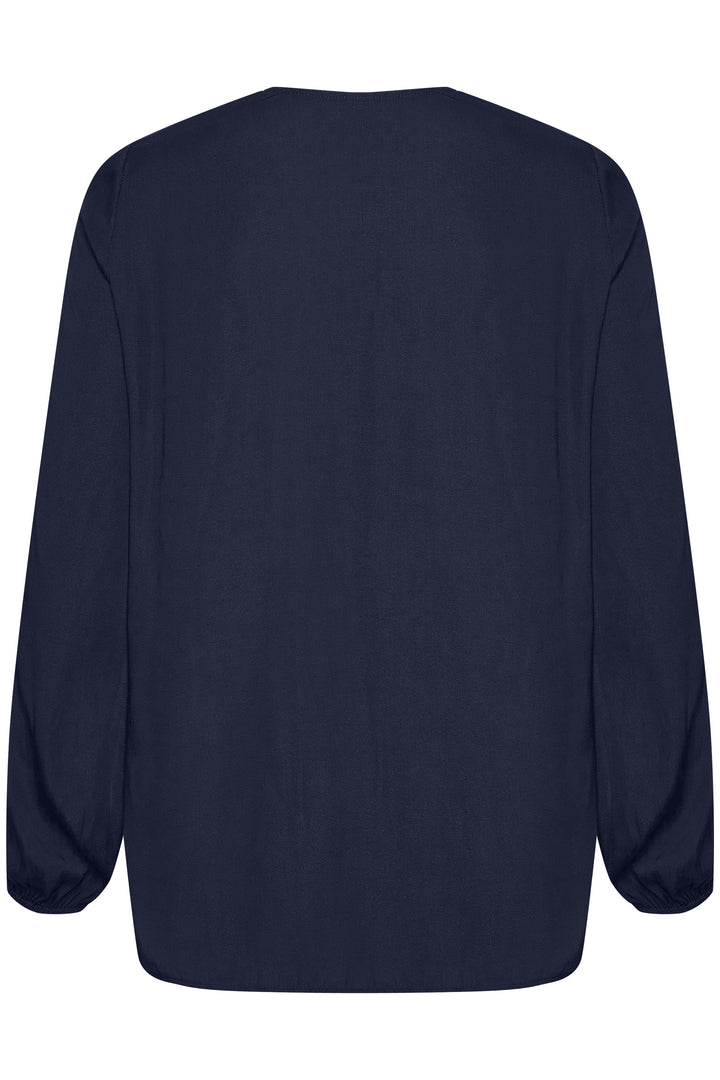 Blouse légère col V Rinda - Bleu marine