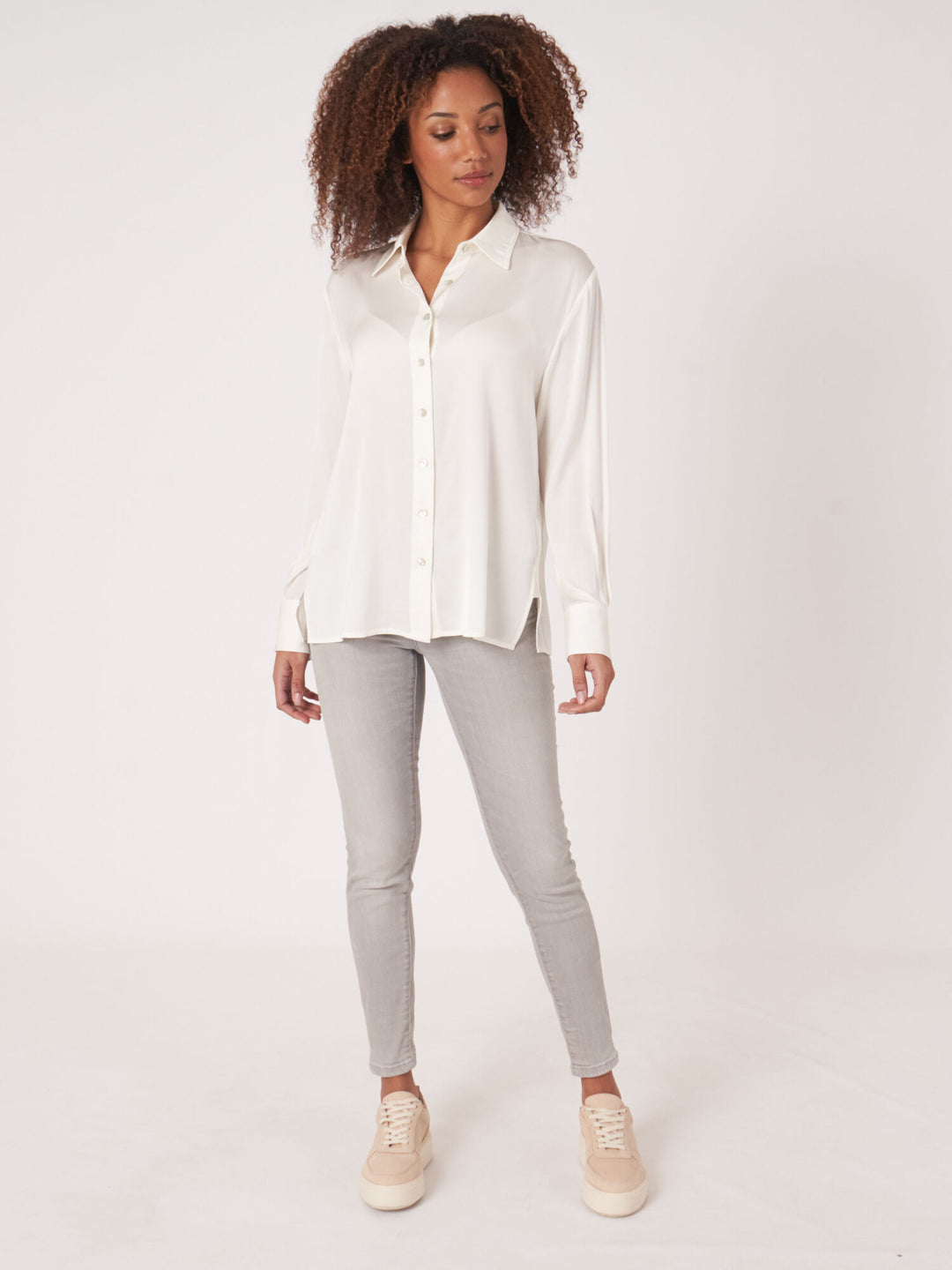 Blouse classique de pure soie