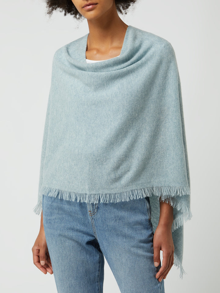 Poncho en cachemire avec franges