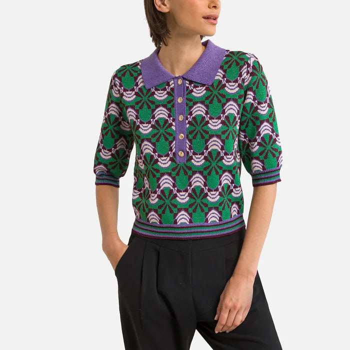 Pull col polo avec maille irisée PALMER