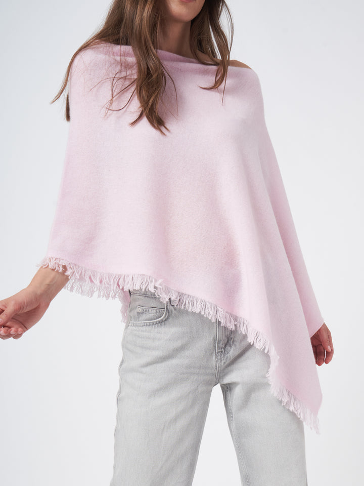 Poncho en cachemire avec franges