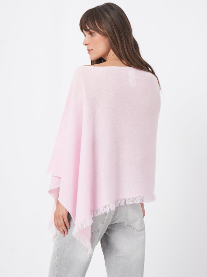 Poncho en cachemire avec franges