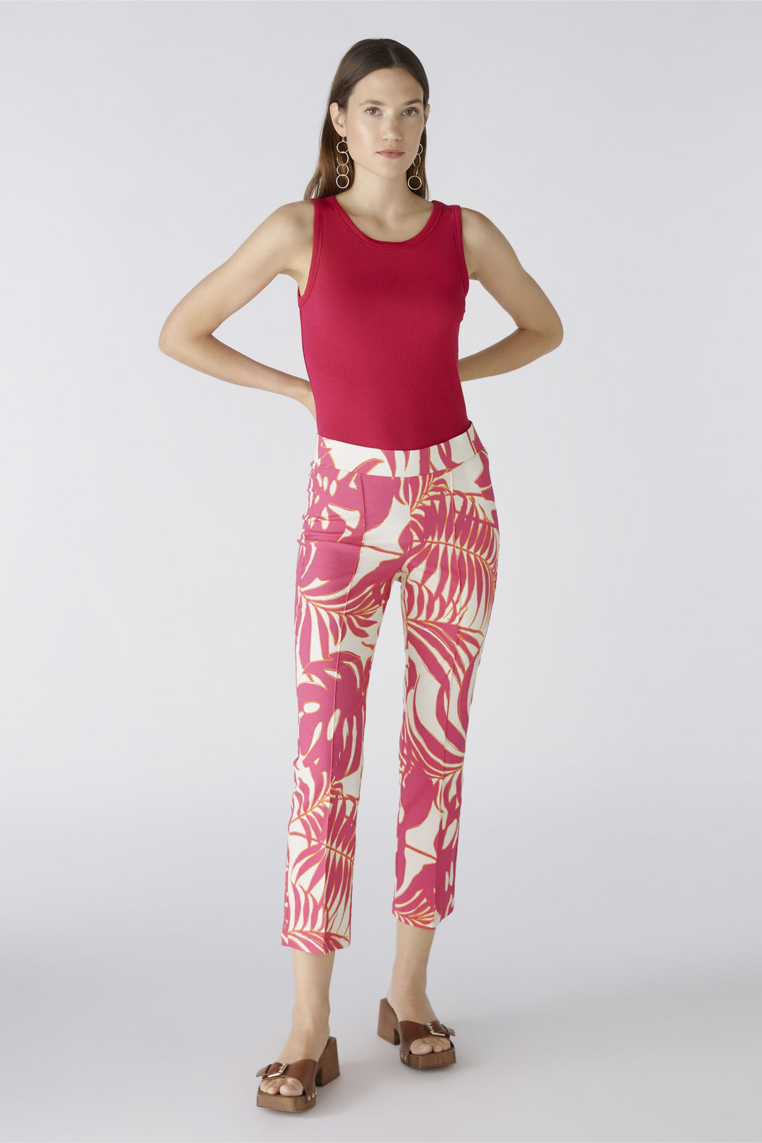 Pantalon léger jambe évasé tropical