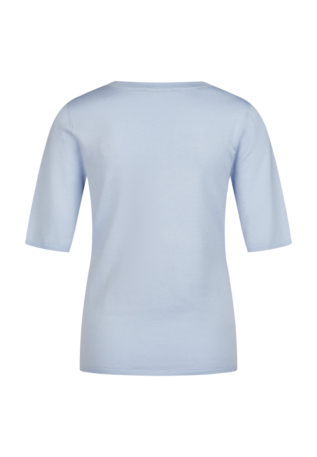 T-shirt en tricot col rond - Bleu