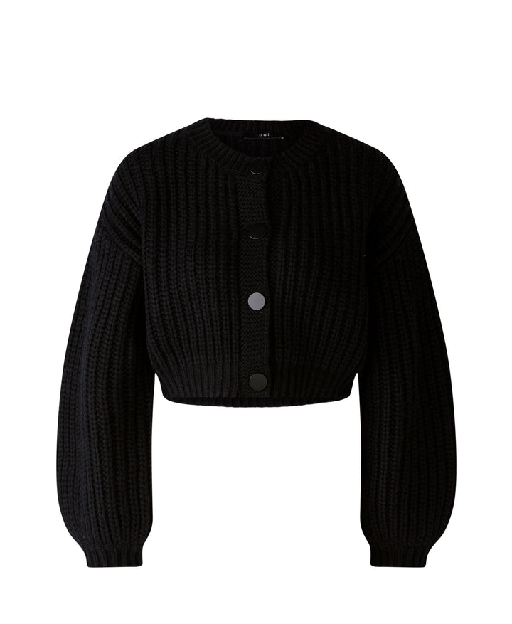 Cardigan court en tricot noir