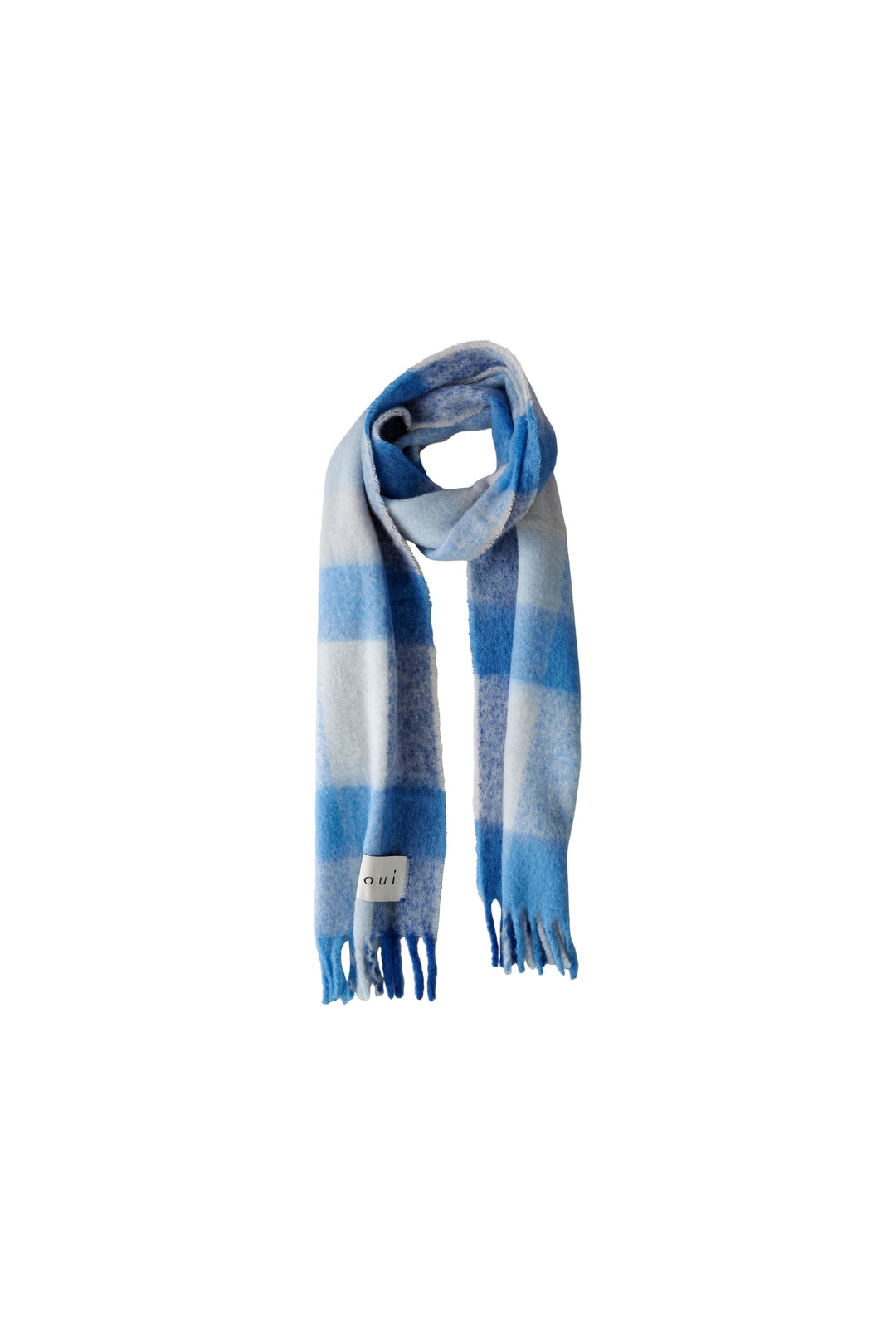 Foulard à carreaux mélange de bleu