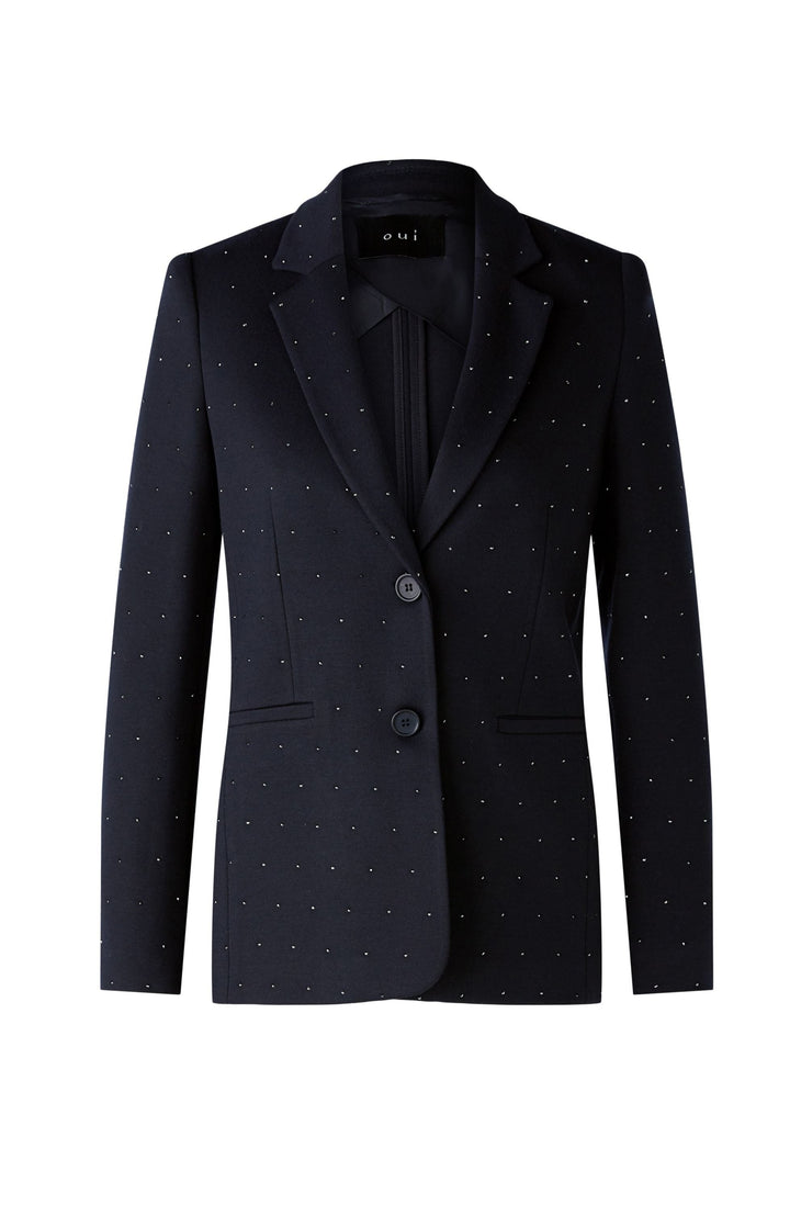 Blazer bleu minuit  avec pierres scintillantes