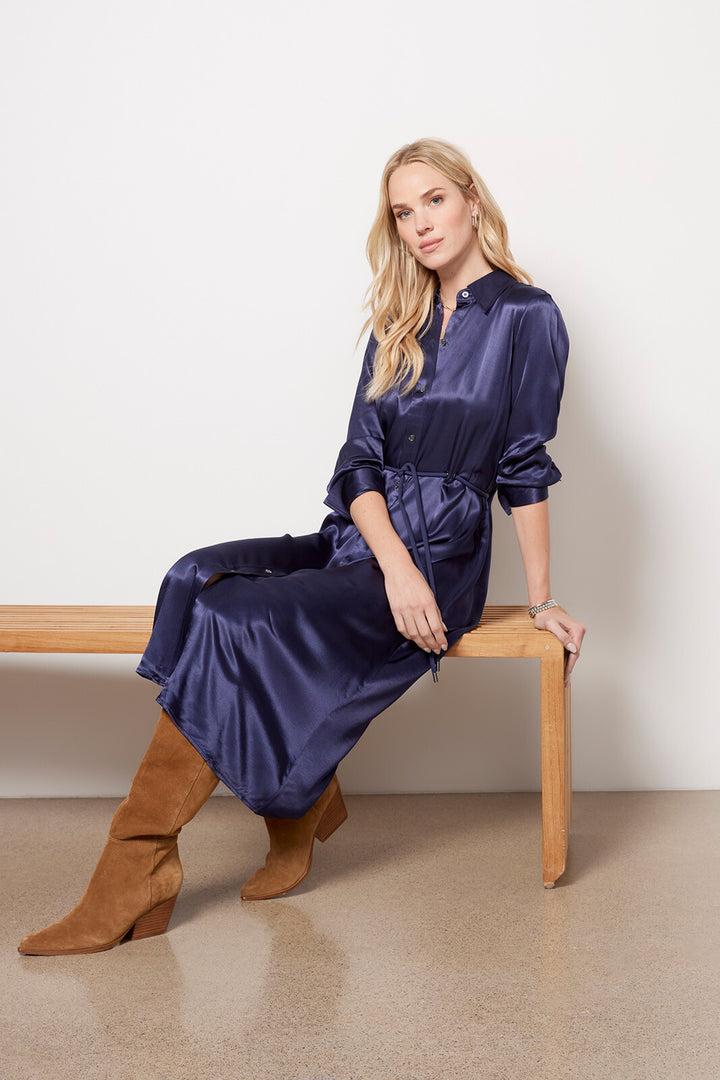 Robe chemisier en satin