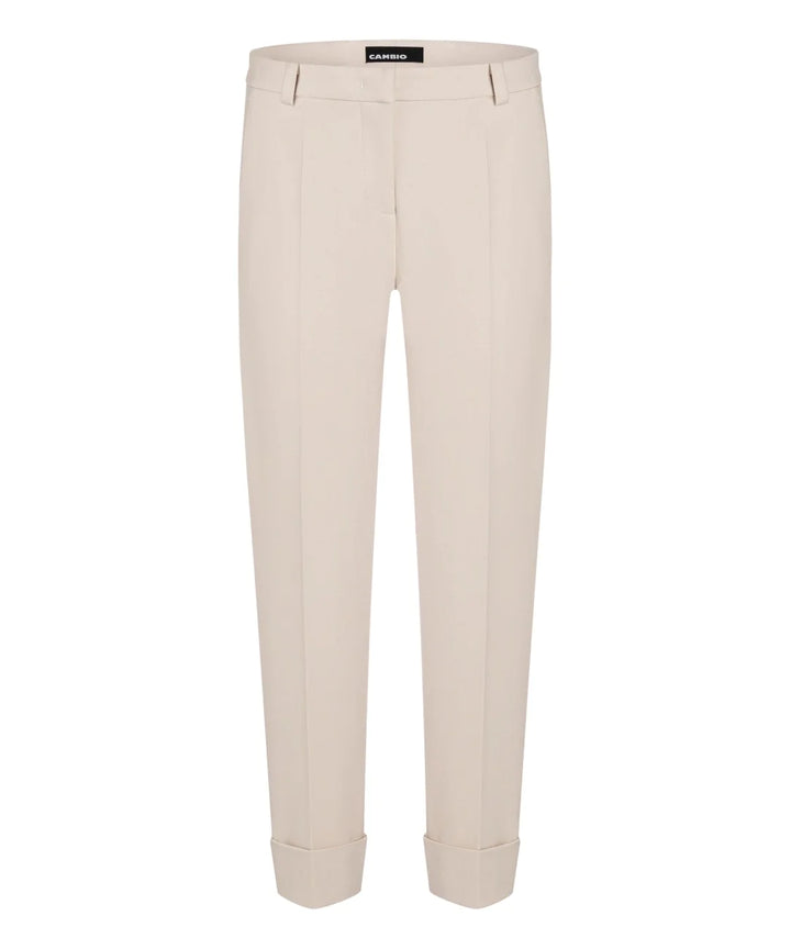 Pantalon coupe droite extensible - Crème