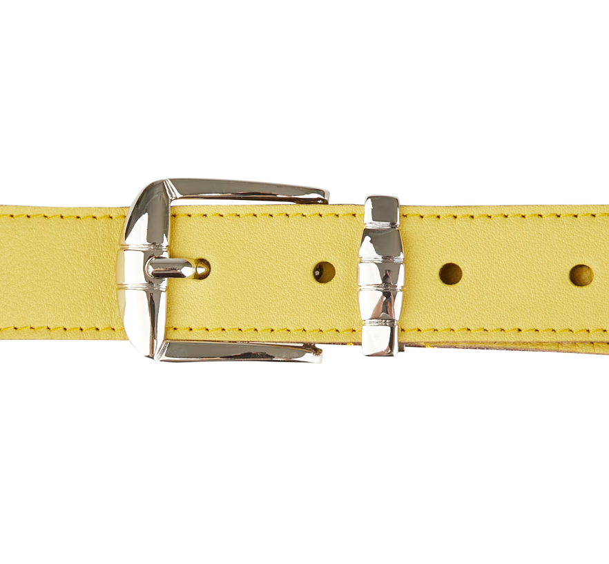 Ceinture classique cuir jaune 1 3/8"