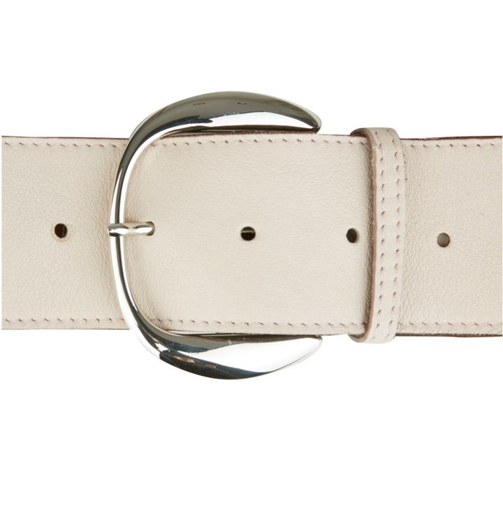 Ceinture large cuir beige rosé 2 1/4"