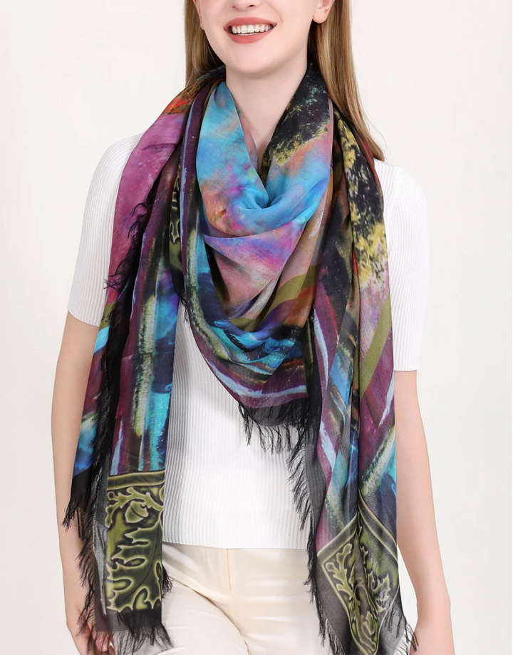 Foulard Le Chêne en soie et modal