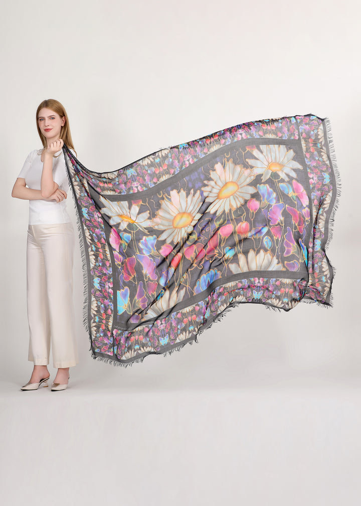 Foulard Le Kaléidoscope en soie et modal