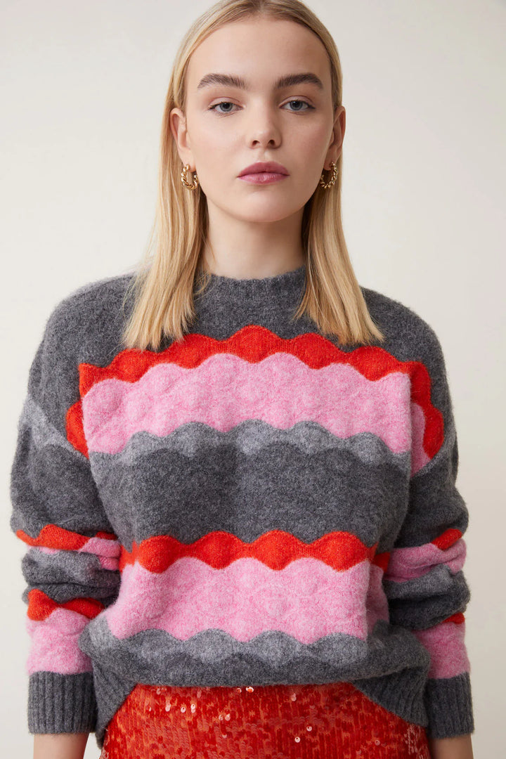 Pull avec motif ondulé Panayo