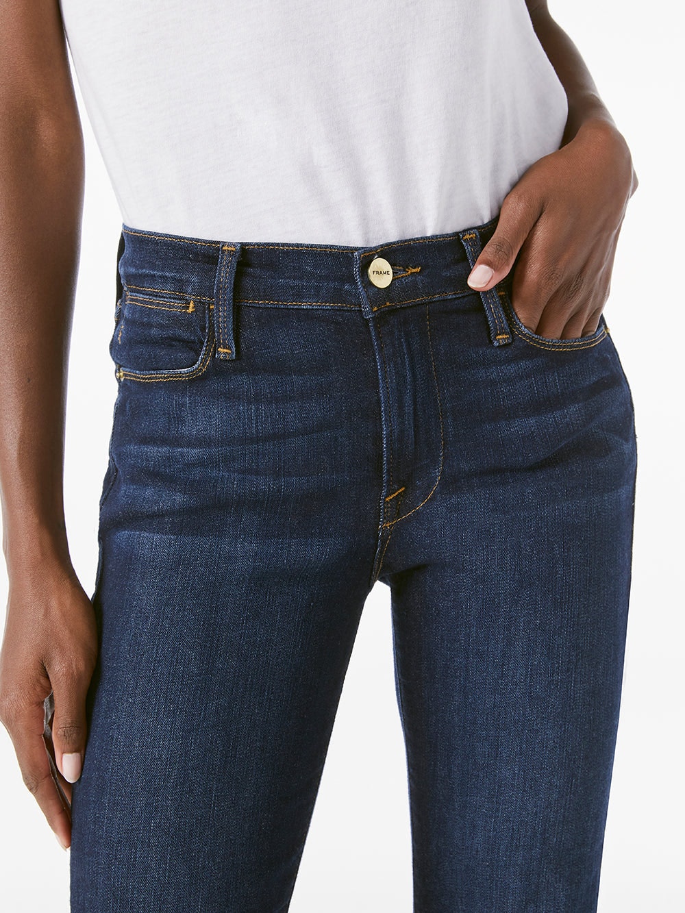 Jeans long bleu foncé Frame - High flare - Sutherland