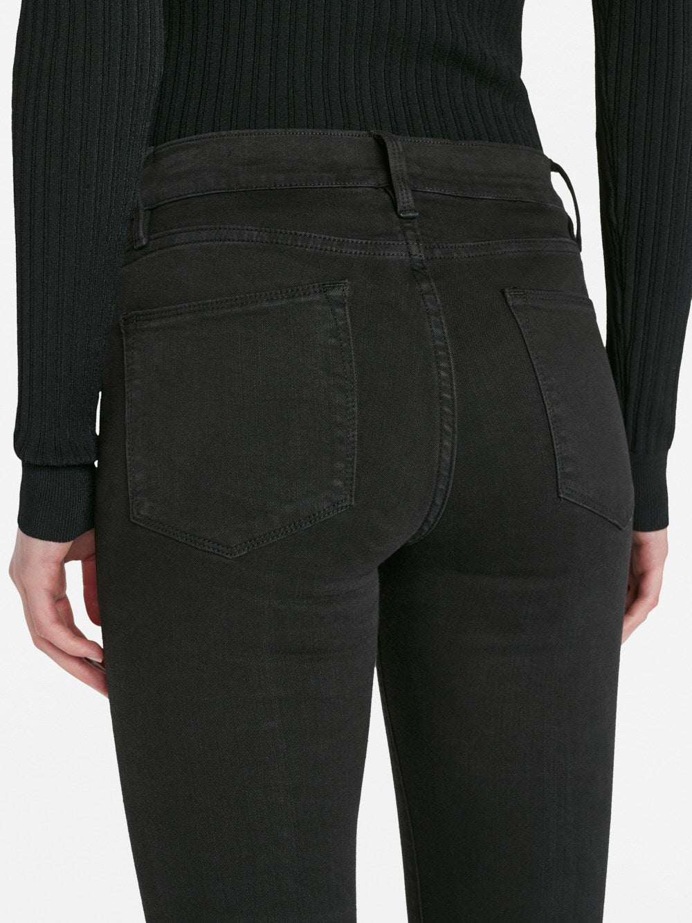 Jeans long high flair évasé noir