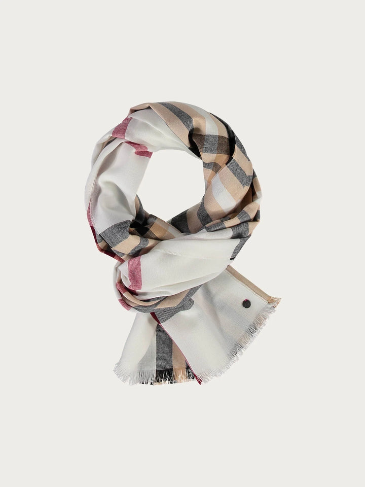 Foulard léger à carreaux classiques - Blanc ou Rose