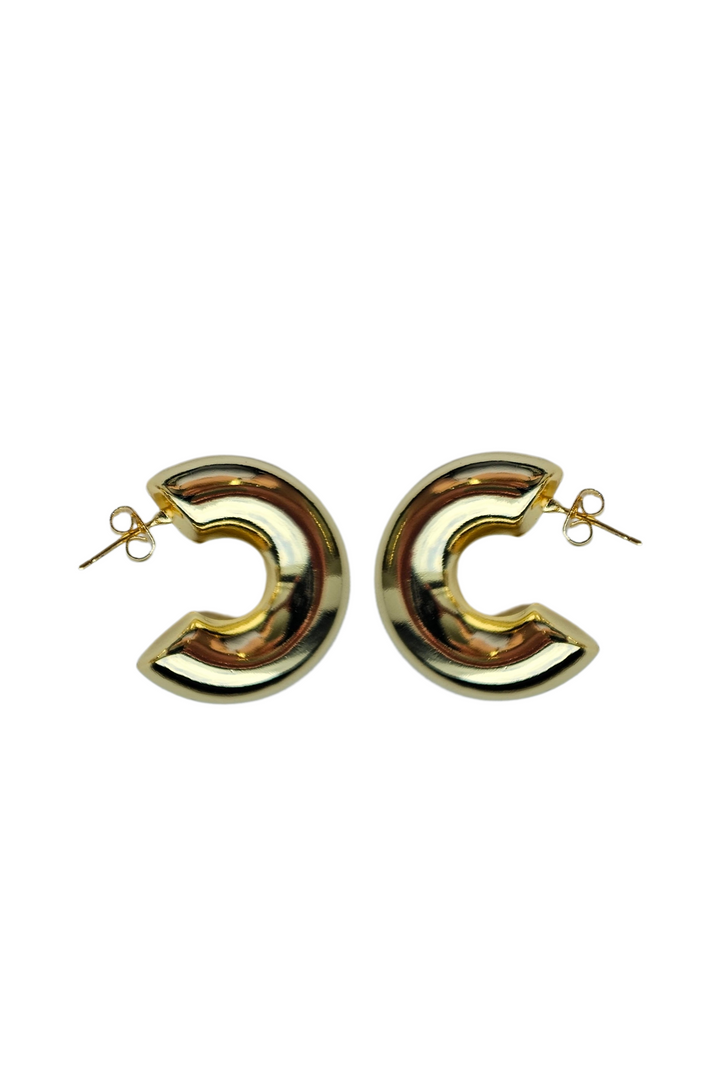 Boucles d'oreilles anneaux demi croissant