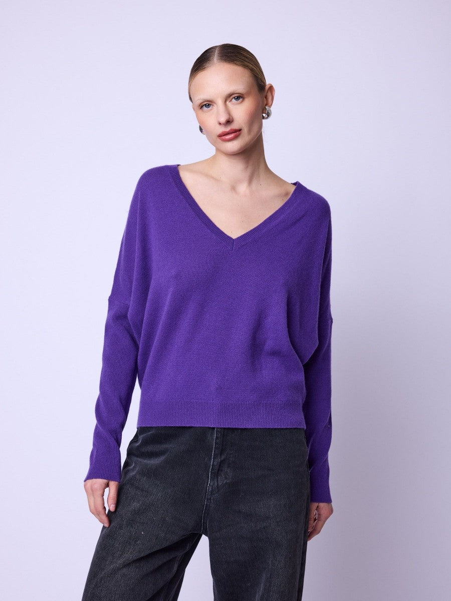 Pull mauve avec motif d'ailes Aurola