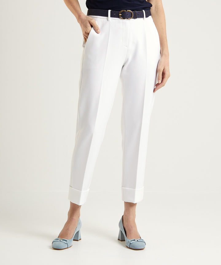 Pantalon coupe droite extensible - Blanc