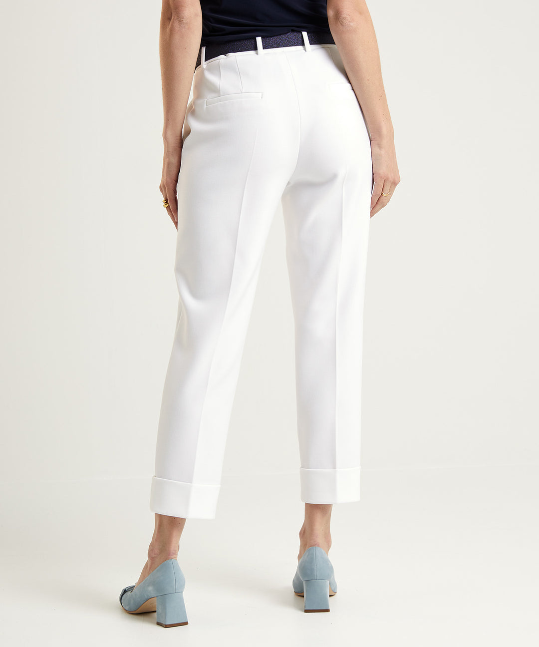 Pantalon coupe droite extensible - Blanc