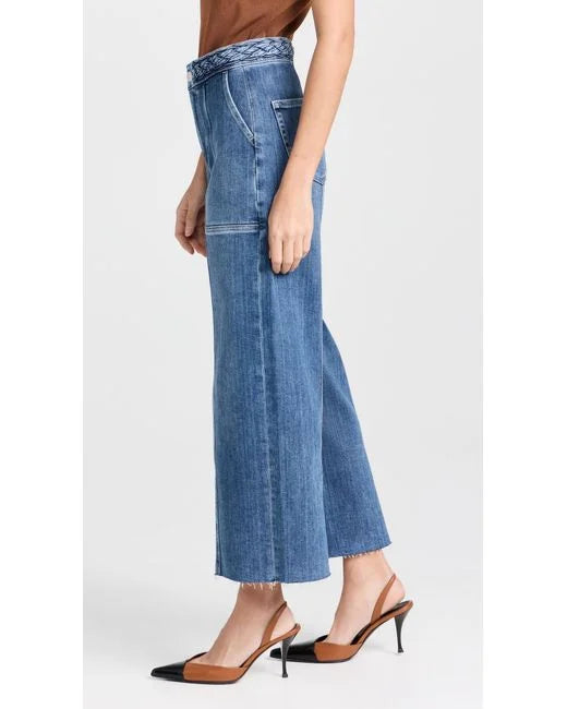 Jeans coupe évasée avec ceinture tressée Daphnée