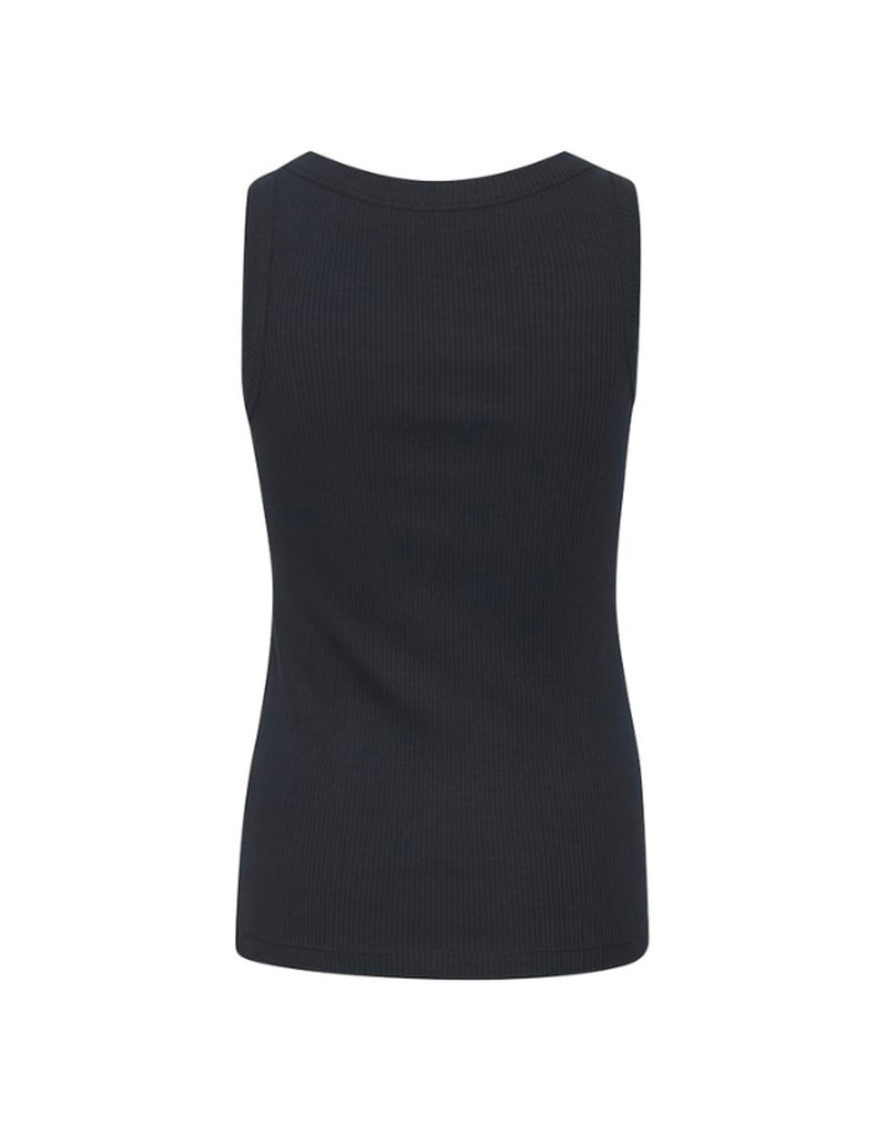 Camisole côtelée col rond Dagna