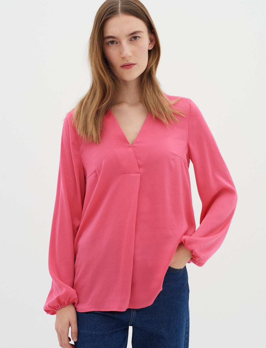 Blouse légère col V Rinda - Corail