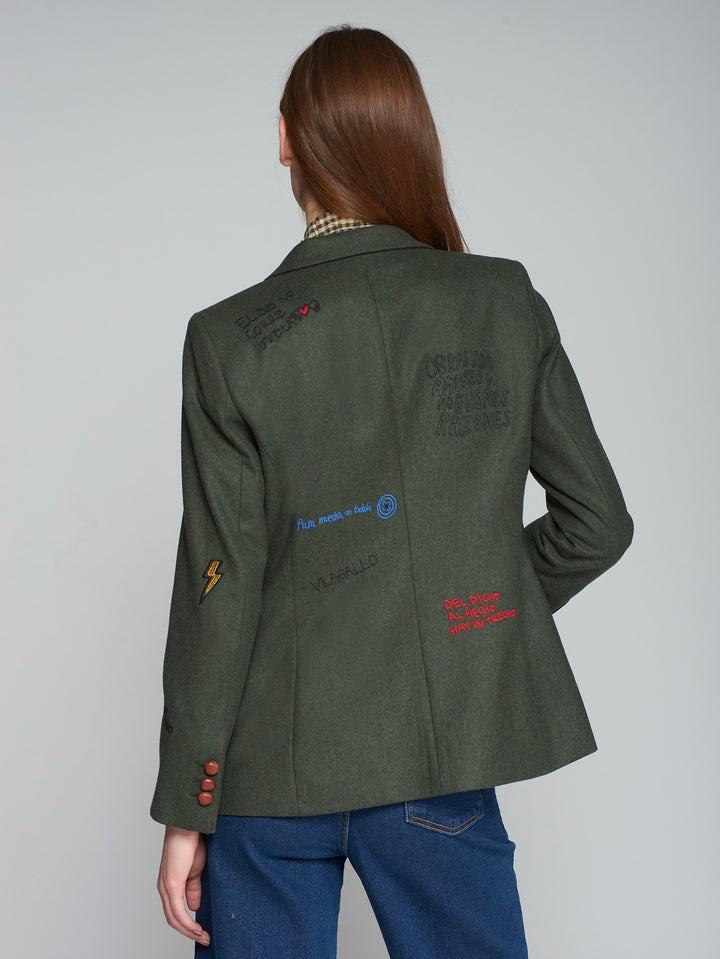 Veston blazer vert chasseur  Hillary