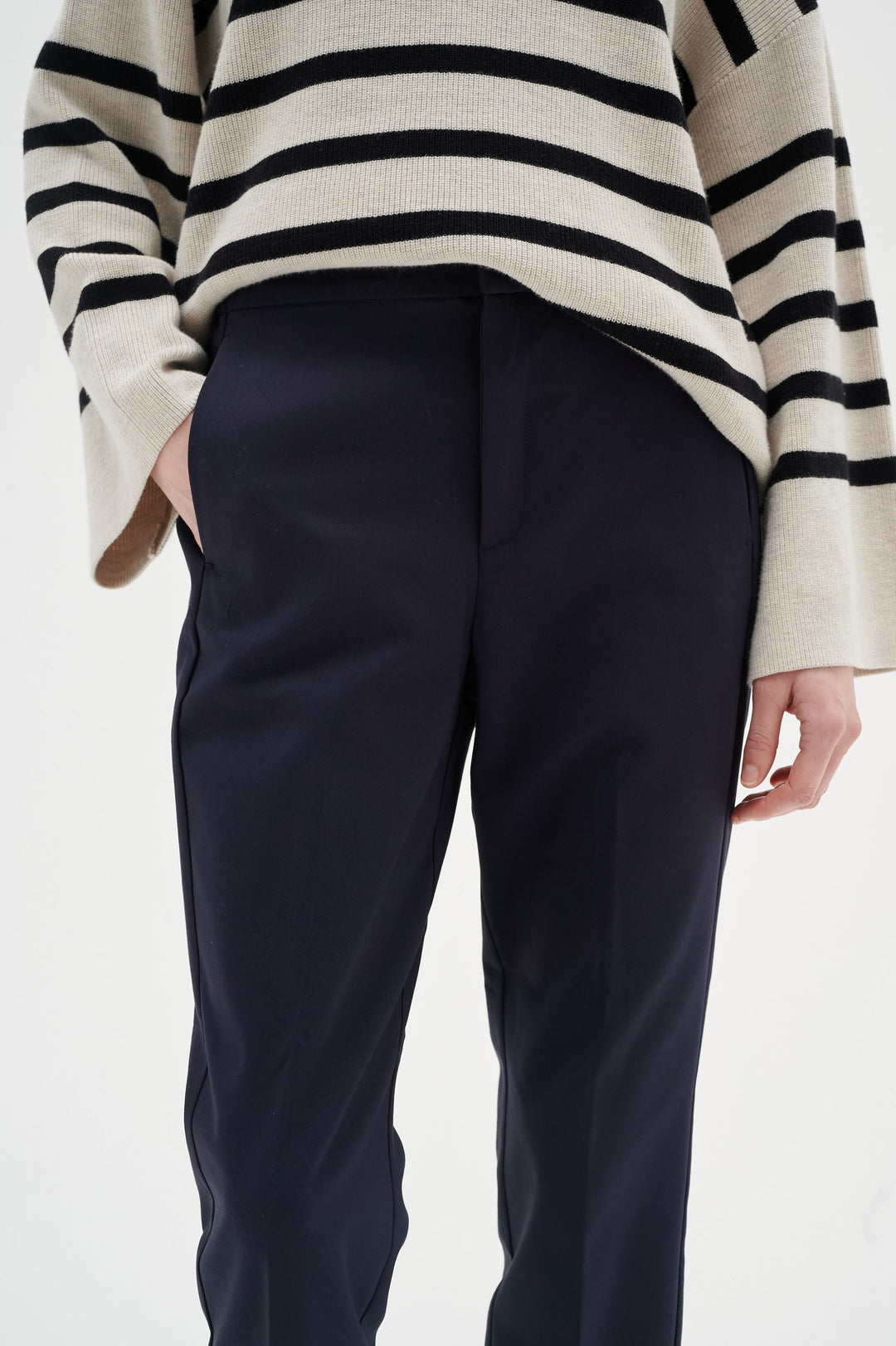 Pantalon droit élastique Zella - Bleu marine