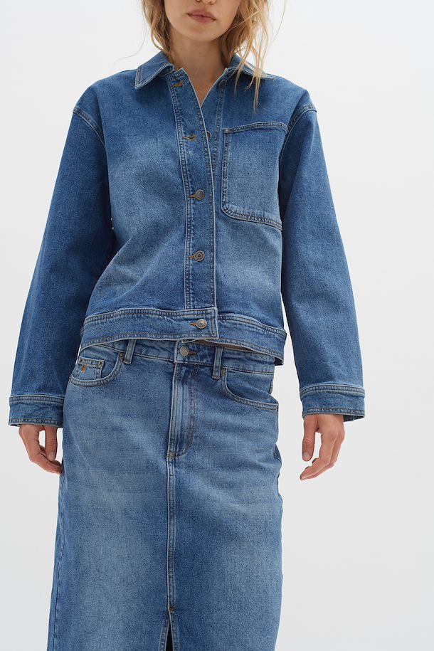 Jupe longue fente jeans Pheiffer