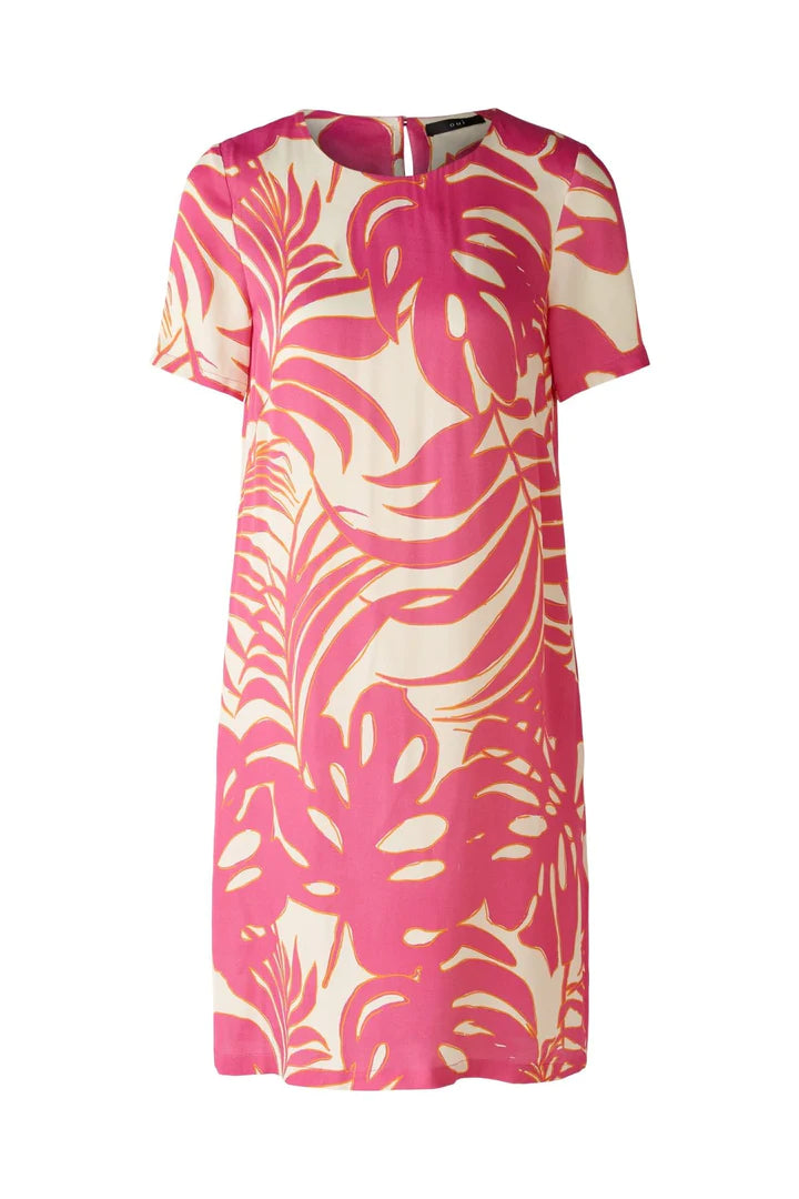 Robe col rond tropical