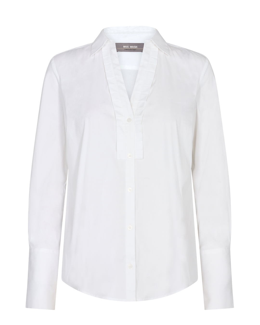 Blouse semi-ajustée blanche avec plis