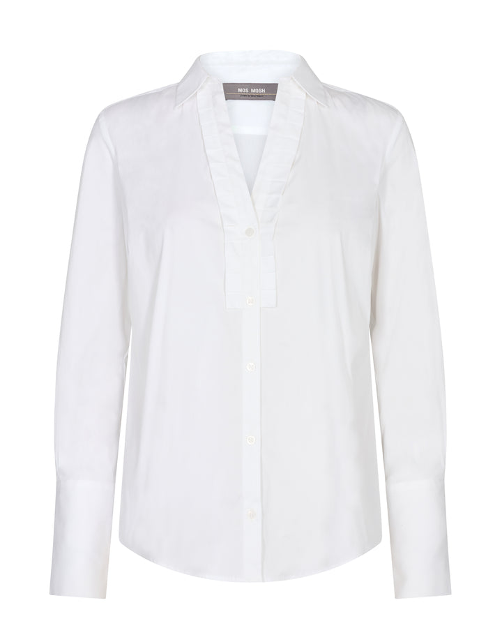 Blouse semi-ajustée blanche avec plis