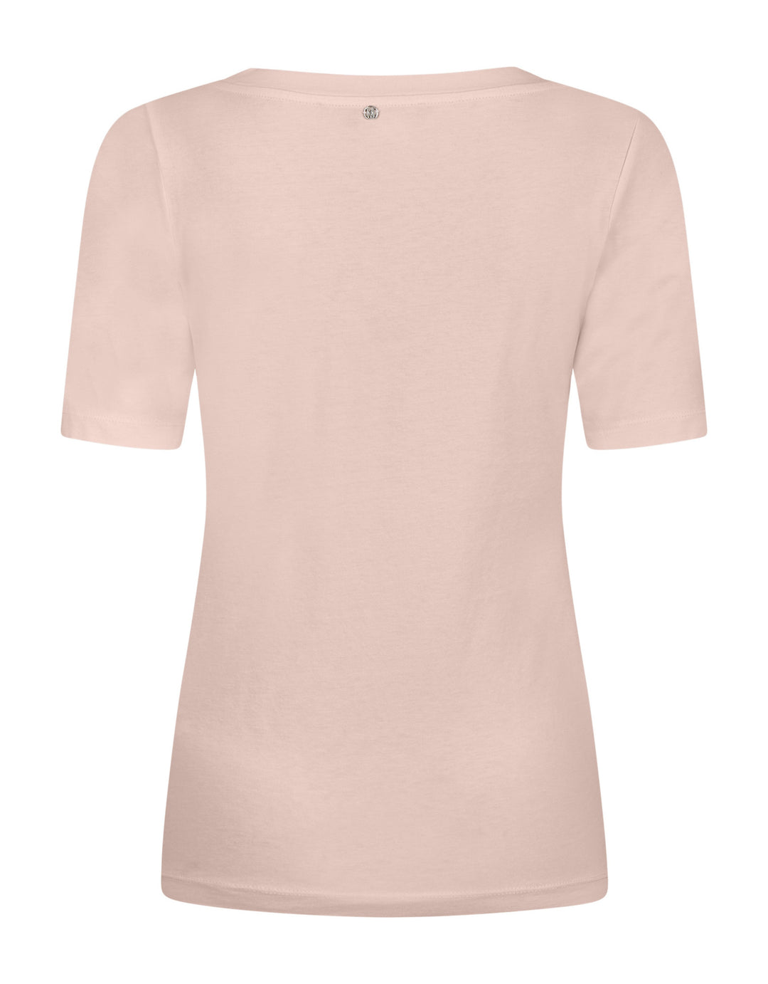 T-shirt col rond pêche rosé